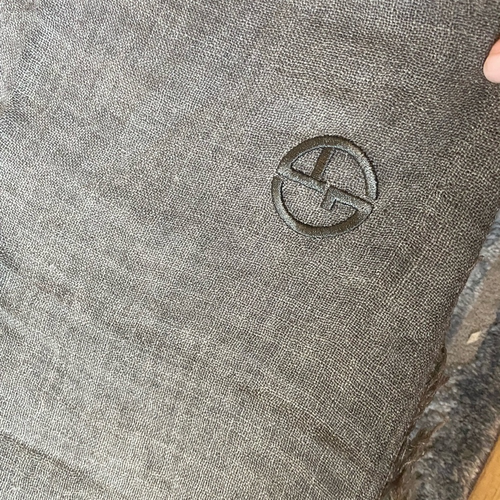 Large Armani gray wool scarf